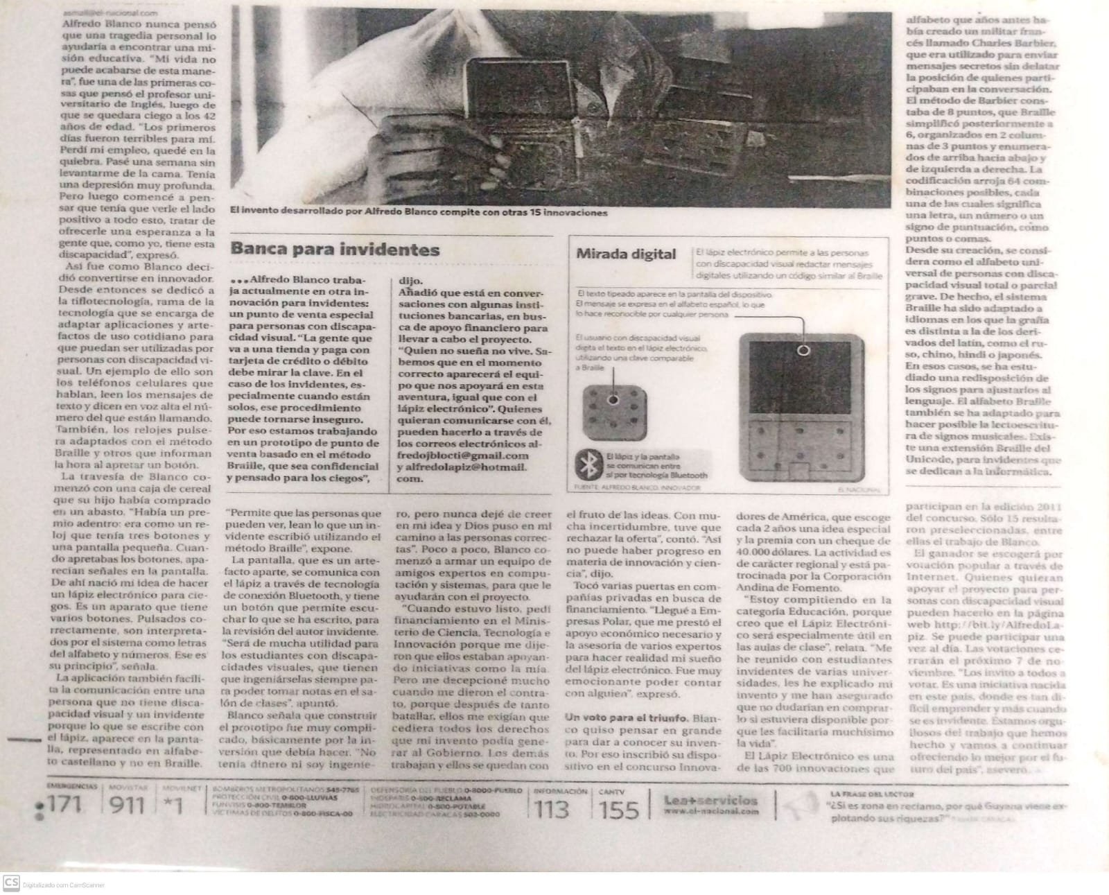 Reportaje prensa El Nacional